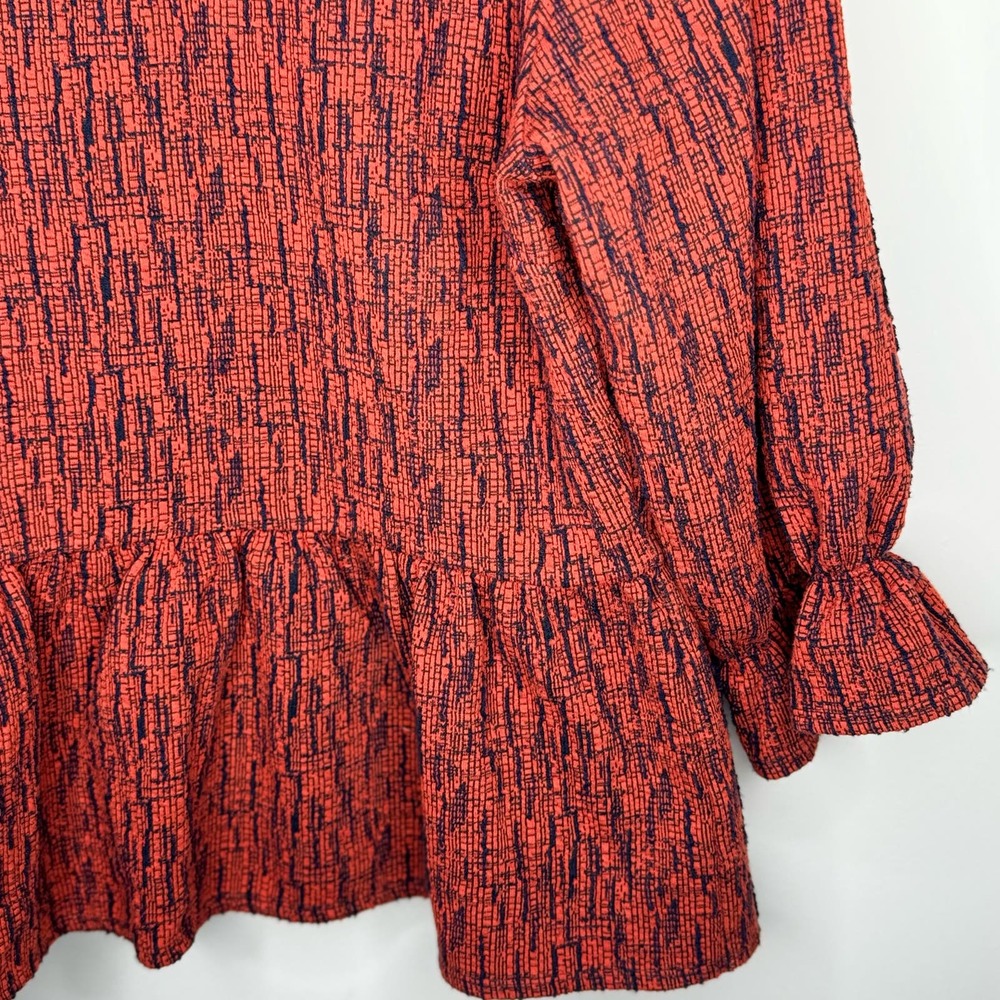 Red Patterned Women's Top - Picture 5 of 5